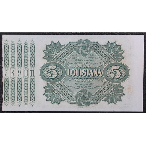 26 - A small selection USA coins & banknotes to include Louisiana $5 bond, 1798 1 cent, 1847 1 cent &... 