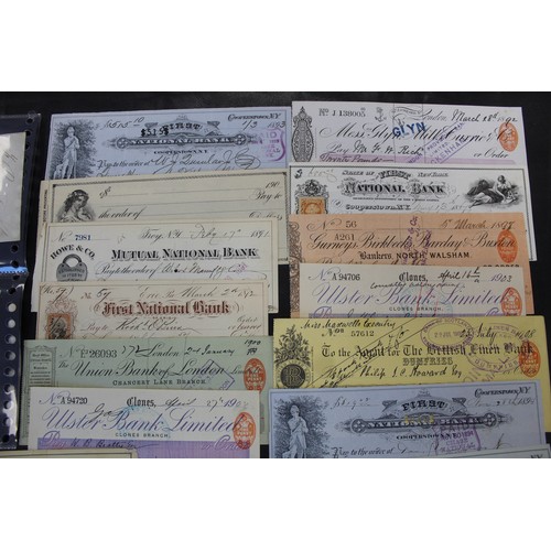 27 - A fascinating assortment of UK & World cheques and promissory notes, predominantly from the 19th... 