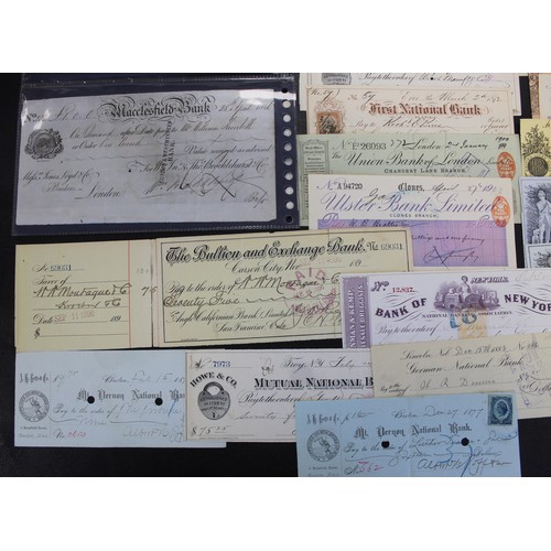 27 - A fascinating assortment of UK & World cheques and promissory notes, predominantly from the 19th... 