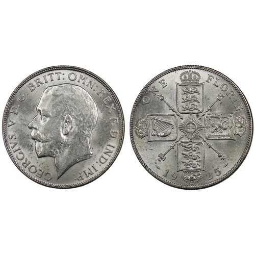 124 - 1925 Florin, George V. The key date in the George V series. Obverse wiped otherwise a choice example... 