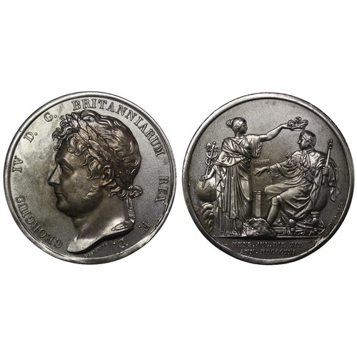 419 - 1821 Coronation Medal in silver by Antoine Desbouefs. Obv. left facing bust wearing laurels, Rev. fi... 