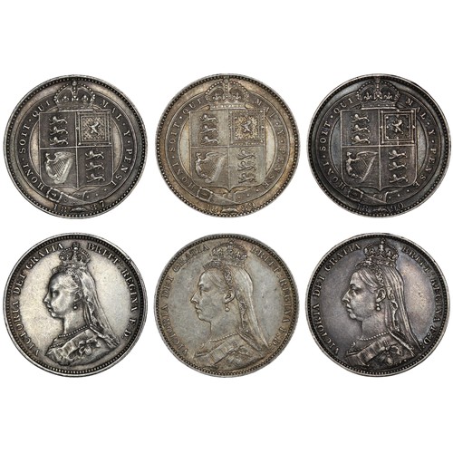 118 - Shillings (3) all Victoria Jubilee head and comprising 1887, 1889 large head and 1890. All historica... 