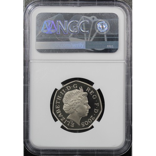 171 - NGC PF69 Ultra Cameo 2005 Silver proof 50p, Elizabeth II. Struck to commemorate 250 years since the ... 