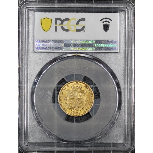 83 - 1887 Half Sovereign, PCGS AU55, Victoria. No JEB on truncation, rated R in Marsh with an estimated m... 