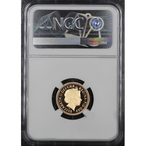 91 - NGC PF70 Ultra Cameo 2002 Proof half sovereign, Elizabeth II. Obverse portrait by Ian Rank-Broadley,... 