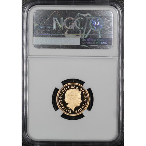 92 - NGC PF70 Ultra Cameo 2003 Proof half sovereign, Elizabeth II. Obverse portrait by Ian Rank-Broadley.... 