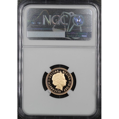 93 - NGC PF70 Ultra Cameo 2012 Proof half sovereign, Elizabeth II. Special reverse with stylised St. Geor... 