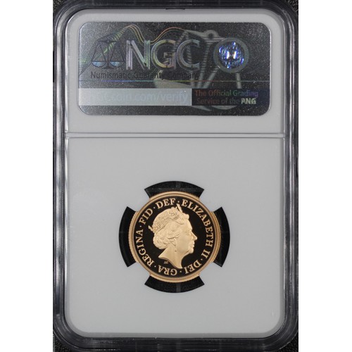 126 - NGC PF70 Ultra Cameo 2022 Proof sovereign, Elizabeth II. Platinum Jubilee special reverse design by ... 