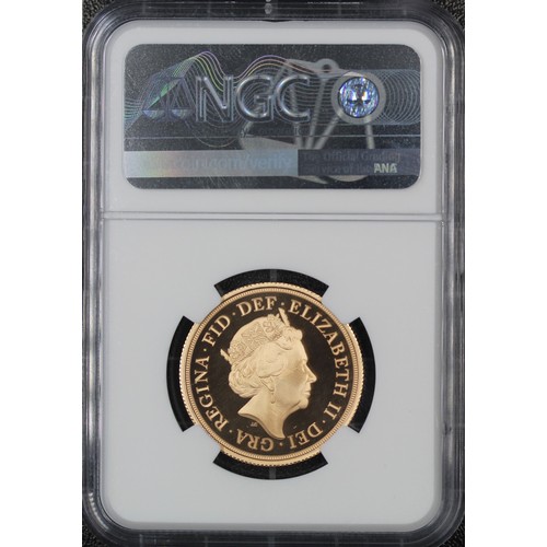 136 - NGC PF70 Ultra Cameo 2021 Proof double sovereign/two pounds, Elizabeth II. Crowned 95 privy in exerg... 