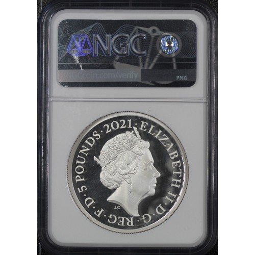 191 - NGC PF69 Ultra Cameo 2021 Silver proof 2oz fine silver £5 issued to commemorate the Death of HRH Pri... 