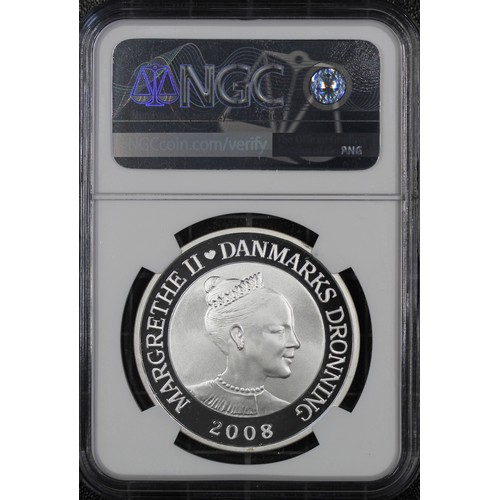 257 - Denmark, NGC PF69 Ultra Cameo 2008 Silver proof 500 Kroner struck to commemorated the 160th Annivers... 