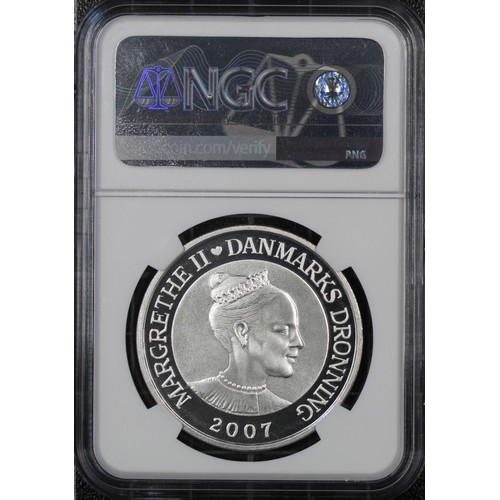 254 - Denmark, NGC PF69 Ultra Cameo 2007 Silver proof 100 Kroner, the first part of the International Pola... 