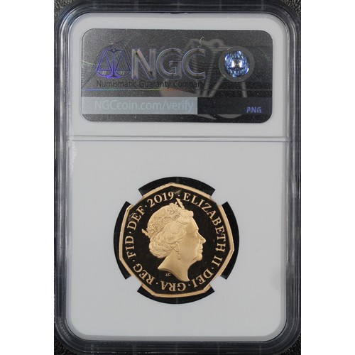 163 - NGC PF70 Ultra Cameo 2019 Gold proof 50p, Centenary of the Girl Guides, Elizabeth II. Struck as part... 