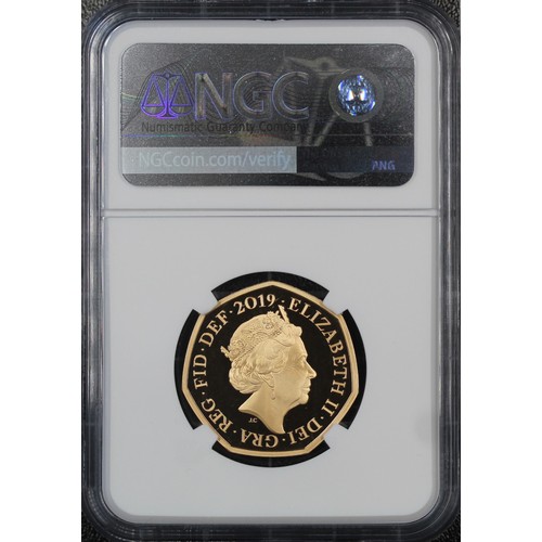 164 - NGC PF70 Ultra Cameo 2019 Gold proof 50p, Centenary of the Founding of the Scout Movement, Elizabeth... 