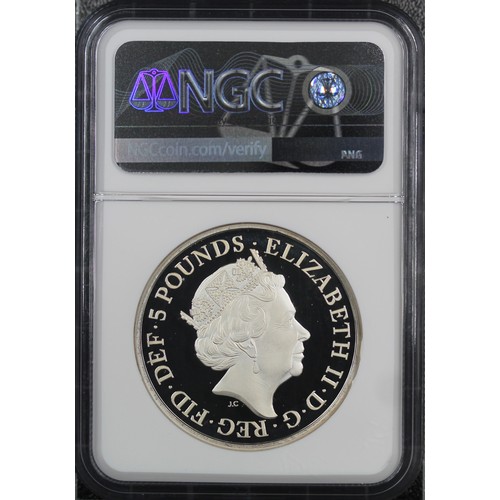 206 - NGC PF69 Ultra Cameo 2017 Silver proof piedfort £5, Elizabeth II. Struck to commemorate the 1000th A... 