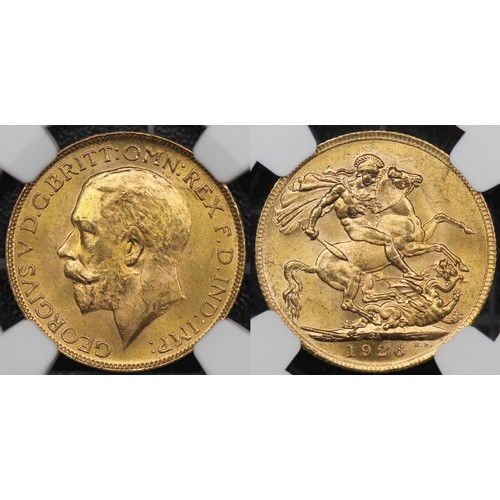 156 - South Africa, 1926-SA Sovereign, NGC MS64, George V. Pretoria Mint, aUNC or better with attractive c... 