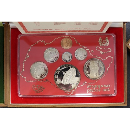 327 - Singapore, a large collection of assorted proof and BUNC coin in silver and base metal to include 19... 