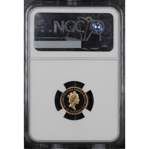 167 - NGC PF70 Ultra Cameo 1987 gold proof 1/10oz Britannia £10. Obverse portrait by Raphael Maklouf. As s... 