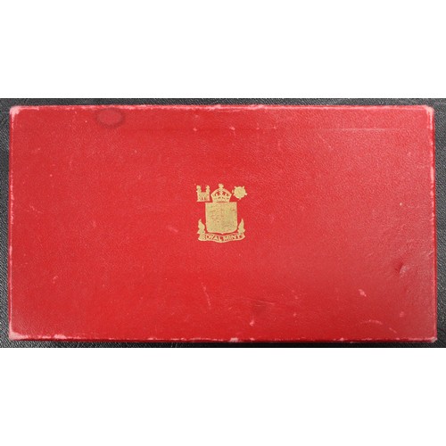 76 - 1950 Proof set, George VI, in original red box of issue. Obverses with signs of ribbon toning, the b... 