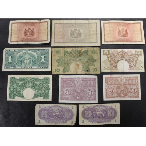 15 - A selection world banknotes (11) mainly comprised of Commonwealth/Territory issues of George VI &... 