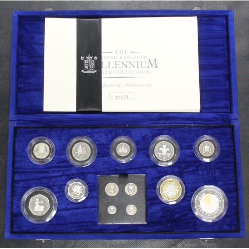 208 - 2000 Millennium silver proof 13-coin collection including Maundy set. A beautiful collection althoug... 