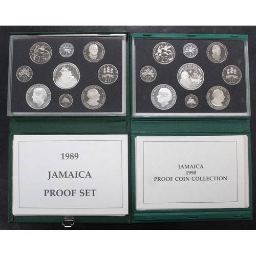 Jamaica 1989 1990 Proof 9 coin year sets each with two issues