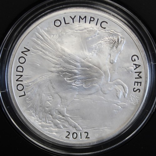 224 - 2012 London Olympics 5oz silver proof £10 featuring a matt-effect/reverse proof depiction of Pegasus... 