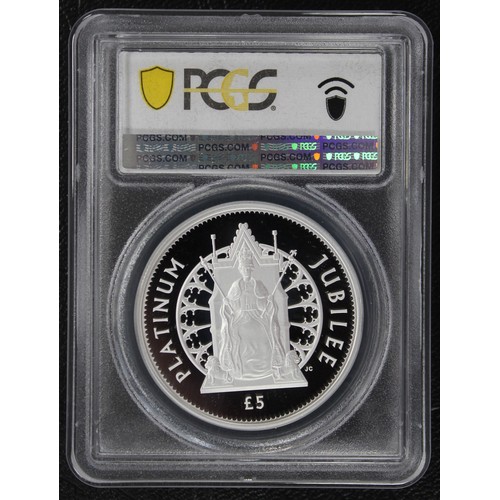 251 - Alderney, PCGS PR70DCAM 2022 Silver proof 2oz £5 coin struck to celebrate the Platinum  Jubilee of Q... 