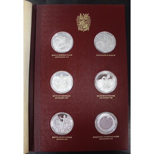 248 - The Churchill Centenary Trust silver proof medal collection comprised of 24 sterling silver rounds s... 