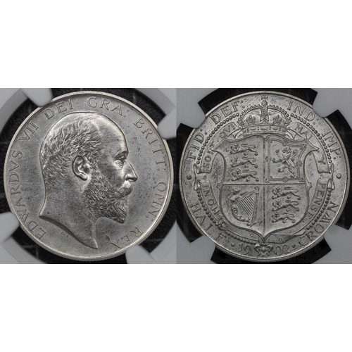 75 - 1902 Matt proof halfcrown, NGC PF62 Matte, Edward VII. A few surface marks to the fields otherwise a... 