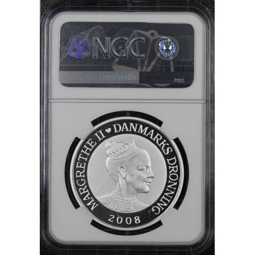 332 - Denmark, NGC PF69 Ultra Cameo 2008 Silver proof 100 Kroner, the second part of the International Pol... 