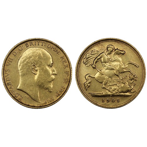 211 - Australia, 1903-S Half sovereign, Edward VII. Sydney mint, reverse A with no B.P. in exergue. Cleane... 