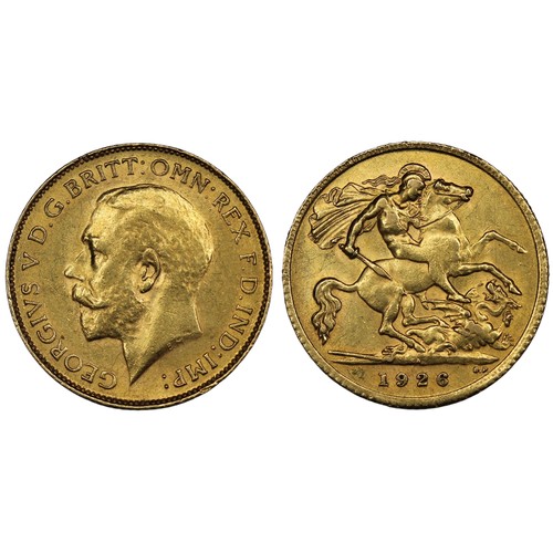 222 - South Africa, 1926-SA Half sovereign, George V. Pretoria mint, overall VF, wiped obverse. [Marsh 543... 