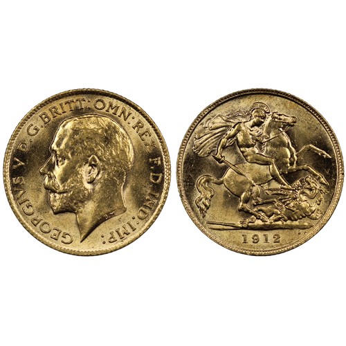 193 - 1912 Half sovereign, George V. Lustrous, aUNC. [Marsh 527, S.4006]