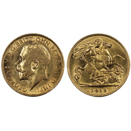 197 - 1913 Half sovereign, George V. Wiped, gVF/aEF. [Marsh 528, S.4006]