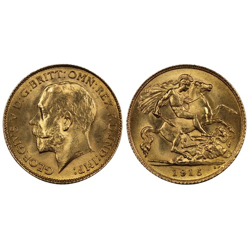 204 - 1915 Half sovereign, George V. nEF with trace lustre. [Marsh 530, S.4006]