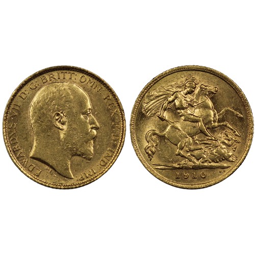 214 - Australia, 1910-S Half sovereign, Edward VII. Sydney mint. Reverse B with B.P. in exergue. gVF. [Mar... 