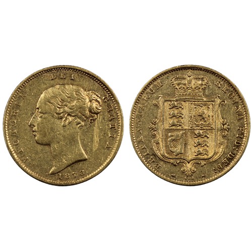 149 - 1878 Half sovereign, Victoria. Obv. fourth young bust, shield reverse with die # 404 below (unrecord... 