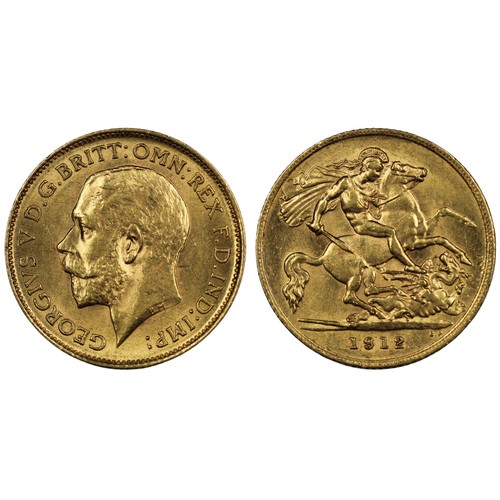 195 - 1912 Half sovereign, George V. aEF/EF. [Marsh 527, S.4006]