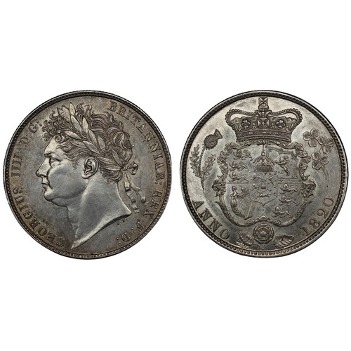 77 - 1820 Halfcrown, George IV. Obv. Laurate bust, Rev. crowned lightly garnished shield. EF or near, rev... 