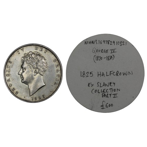 78 - 1825 Halfcrown, George IV. Obv. Bare bust, Rev. square topped garnished shield surmounted by crowned... 