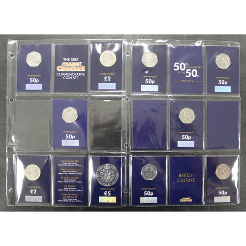 294 - A pair of Change Checker sets including 2019 50 years of the 50p Culture set including reissued Kew ... 