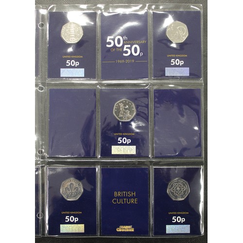 294 - A pair of Change Checker sets including 2019 50 years of the 50p Culture set including reissued Kew ... 