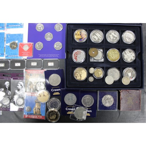 345 - An extensive collection of miscellaneous items to include territory £2 coins, dinosaur 50p's, ... 