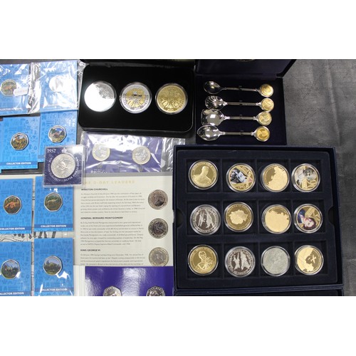 345 - An extensive collection of miscellaneous items to include territory £2 coins, dinosaur 50p's, ... 