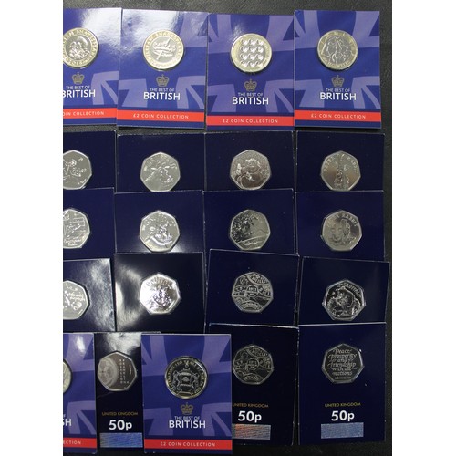 272 - BUNC 50p & £2 coins (31) of varying interest to include issues from the Paddingotn Bear, Dinosau... 