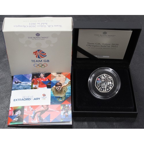 267 - 2021 Silver Proof 50p, Elizabeth II. Stuck to celebrating the 2020 Tokyo Olympics which was delayed ... 