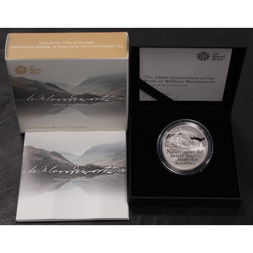 290 - 2020 Silver proof £5, Elizabeth II. Struck to  commemorate the 250th Anniversary of the Birth of Wil... 