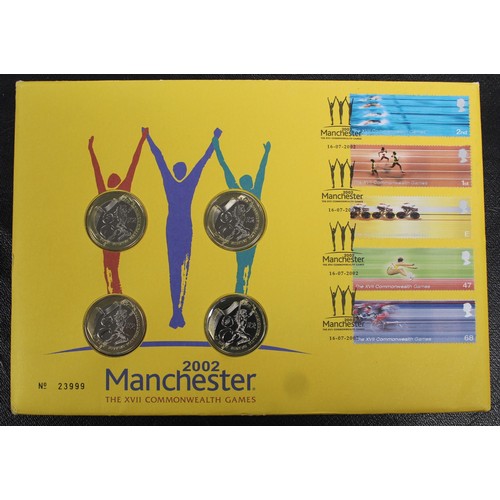 280 - 2002 Commonwealth Games £2 coin set in PNC/FDC. All as struck. (Envelope #23999)