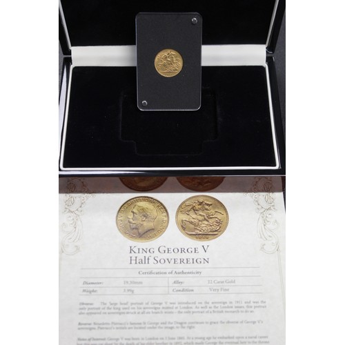 198 - 1914 Half sovereign, George V. Presented in LMO case with COA. VF. [Marsh 529, S.4006]